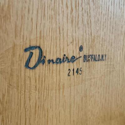 LOT 48 D: Dinaire Tile Top w/ Floral Accents Oak Wood Table & 6 Dining Chairs