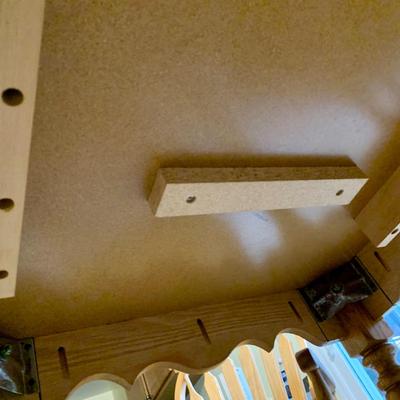 LOT 48 D: Dinaire Tile Top w/ Floral Accents Oak Wood Table & 6 Dining Chairs