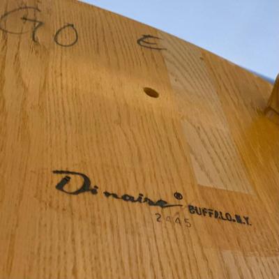 LOT 48 D: Dinaire Tile Top w/ Floral Accents Oak Wood Table & 6 Dining Chairs