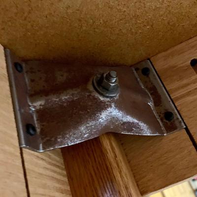 LOT 48 D: Dinaire Tile Top w/ Floral Accents Oak Wood Table & 6 Dining Chairs