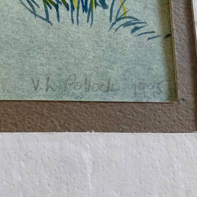 LOT 53 M: Framed & Signed Watercolor Paintings by Bette Elking & V. H. Pollock