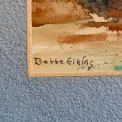 LOT 53 M: Framed & Signed Watercolor Paintings by Bette Elking & V. H. Pollock