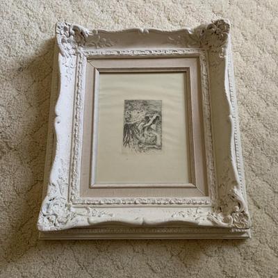 LOT 56 M: Framed & Signed Etching "Pinning The Hat" by Pierre Auguste Renoir