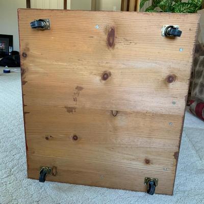 LOT 57 M: Hand Painted Cupboard / Storage Box w/ Wheels