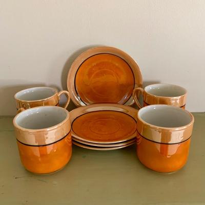 LOT 58 M: Vintage Miniature Japanese Made Lusterware Collection: Tea set & Kitchen Canister Set