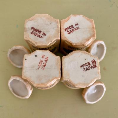 LOT 58 M: Vintage Miniature Japanese Made Lusterware Collection: Tea set & Kitchen Canister Set