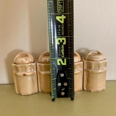 LOT 58 M: Vintage Miniature Japanese Made Lusterware Collection: Tea set & Kitchen Canister Set