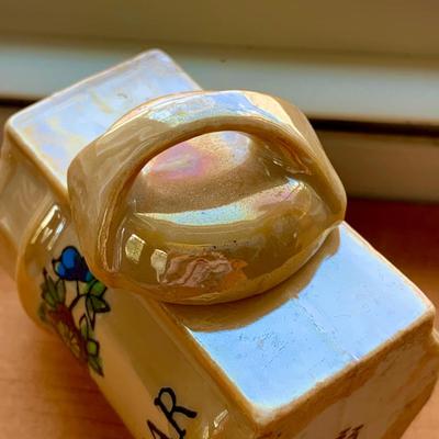 LOT 58 M: Vintage Miniature Japanese Made Lusterware Collection: Tea set & Kitchen Canister Set