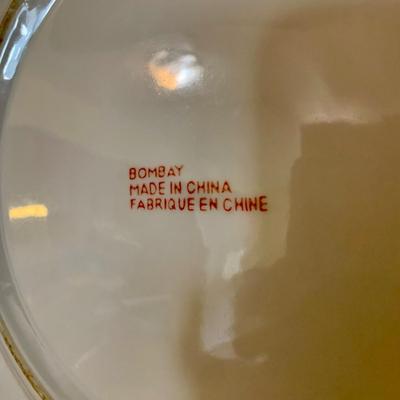 LOT 59 K: Bombay Blue & White China Set: Florals & Dragons 18 pieces