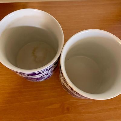 LOT 59 K: Bombay Blue & White China Set: Florals & Dragons 18 pieces