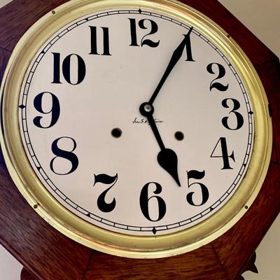 LOT 61 M: Signed Regulator Wall Clock by Geo. F. Rightmire