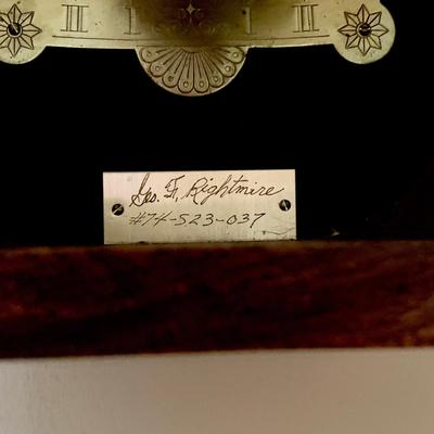 LOT 61 M: Signed Regulator Wall Clock by Geo. F. Rightmire
