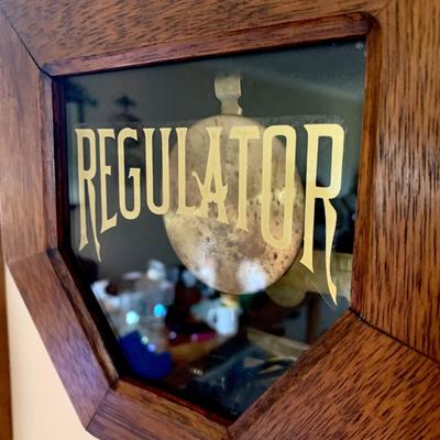 LOT 61 M: Signed Regulator Wall Clock by Geo. F. Rightmire