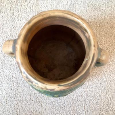 LOT 63 K: Roseville 1932 Green Wall Pocket & Unmarked Roseville Imperial Vase