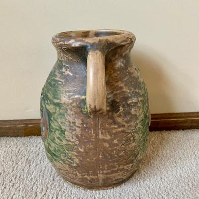 LOT 63 K: Roseville 1932 Green Wall Pocket & Unmarked Roseville Imperial Vase