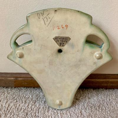 LOT 63 K: Roseville 1932 Green Wall Pocket & Unmarked Roseville Imperial Vase