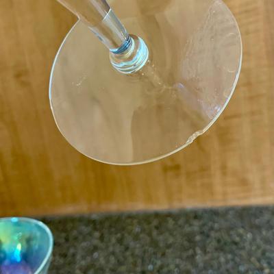 LOT 65 K: Gorgeous 1960's Iridescent Hi-ball & Martini Glasses