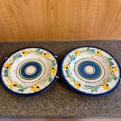 LOT 67 K: Yellow & Blue Floral Collector Plate Home Decor Collection