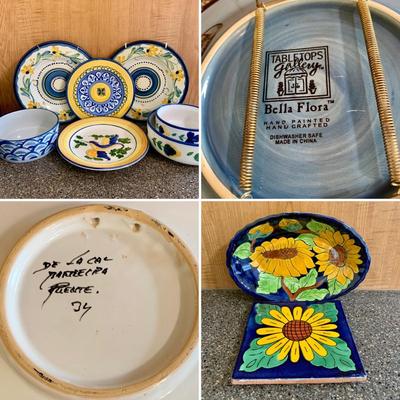 LOT 67 K: Yellow & Blue Floral Collector Plate Home Decor Collection