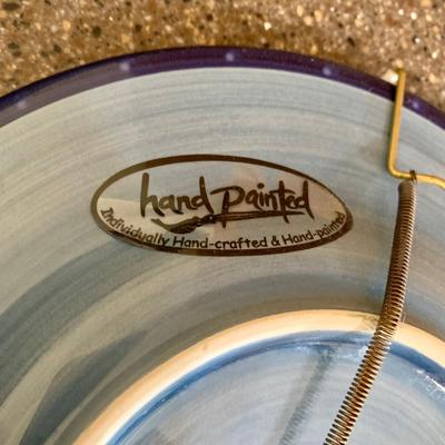 LOT 67 K: Yellow & Blue Floral Collector Plate Home Decor Collection