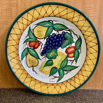 LOT 68 K & L: Yellow & Blue Fruit Collector Plate Home Decor Collection