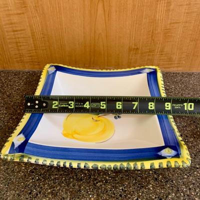 LOT 68 K & L: Yellow & Blue Fruit Collector Plate Home Decor Collection