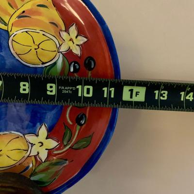 LOT 68 K & L: Yellow & Blue Fruit Collector Plate Home Decor Collection