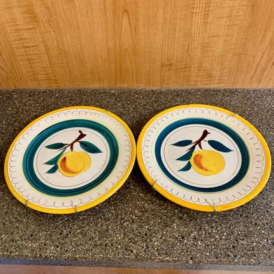 LOT 68 K & L: Yellow & Blue Fruit Collector Plate Home Decor Collection