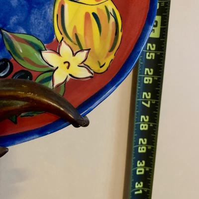 LOT 68 K & L: Yellow & Blue Fruit Collector Plate Home Decor Collection