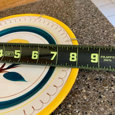 LOT 68 K & L: Yellow & Blue Fruit Collector Plate Home Decor Collection