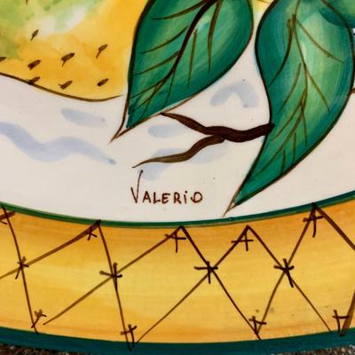 LOT 68 K & L: Yellow & Blue Fruit Collector Plate Home Decor Collection