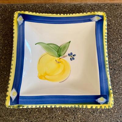 LOT 68 K & L: Yellow & Blue Fruit Collector Plate Home Decor Collection