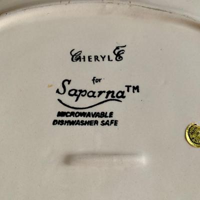 LOT 68 K & L: Yellow & Blue Fruit Collector Plate Home Decor Collection