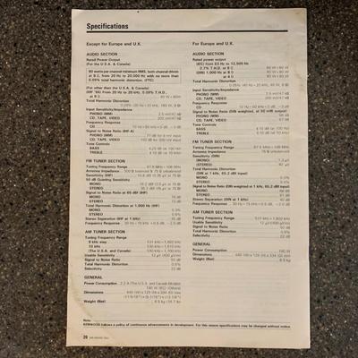 LOT 69 L: Kenwood AM/FM Stereo Receiver Model #KR-A5040