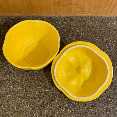 LOT 75 K: Goldendawn Johnson Bros. English Pale Yellow China Set & Ceramic Fruit Kitchenware