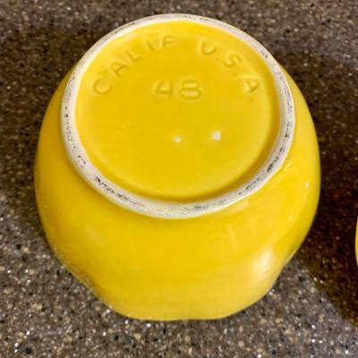 LOT 75 K: Goldendawn Johnson Bros. English Pale Yellow China Set & Ceramic Fruit Kitchenware