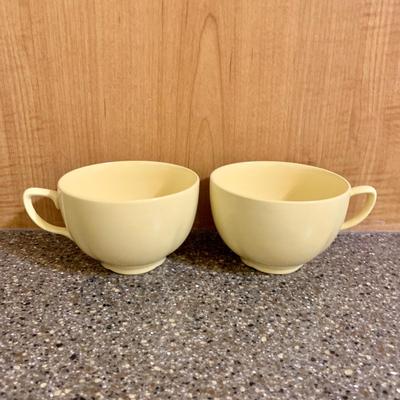 LOT 75 K: Goldendawn Johnson Bros. English Pale Yellow China Set & Ceramic Fruit Kitchenware