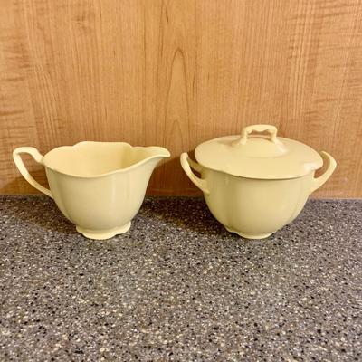 LOT 75 K: Goldendawn Johnson Bros. English Pale Yellow China Set & Ceramic Fruit Kitchenware