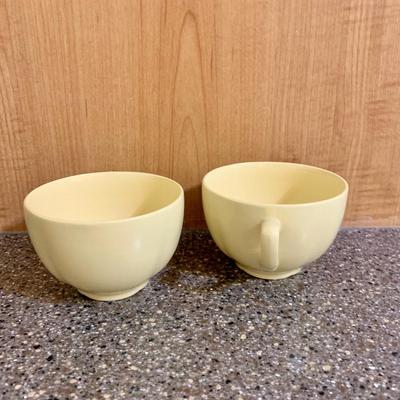 LOT 75 K: Goldendawn Johnson Bros. English Pale Yellow China Set & Ceramic Fruit Kitchenware