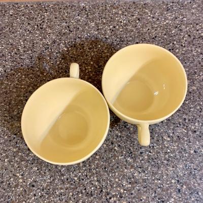 LOT 75 K: Goldendawn Johnson Bros. English Pale Yellow China Set & Ceramic Fruit Kitchenware