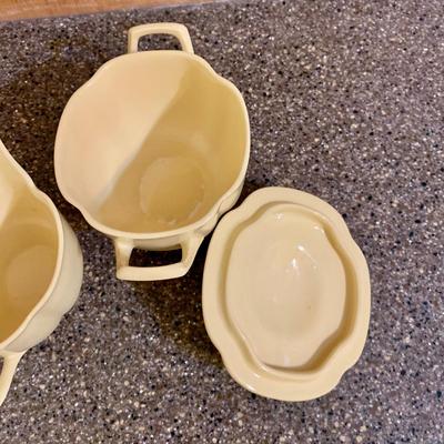 LOT 75 K: Goldendawn Johnson Bros. English Pale Yellow China Set & Ceramic Fruit Kitchenware