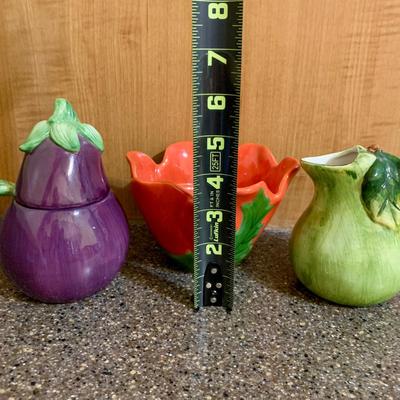 LOT 75 K: Goldendawn Johnson Bros. English Pale Yellow China Set & Ceramic Fruit Kitchenware