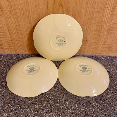 LOT 75 K: Goldendawn Johnson Bros. English Pale Yellow China Set & Ceramic Fruit Kitchenware