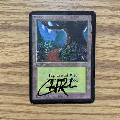 LOT 76 C: Magic The Gathering: Signed by Illustrator Christopher Rush Beta Forest Land Cards