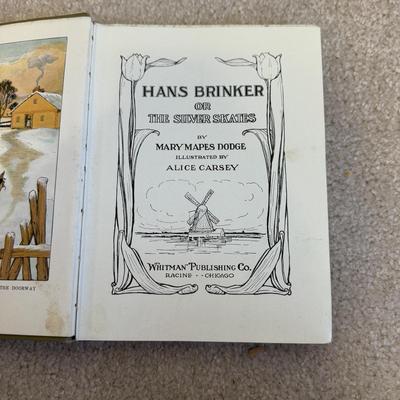 LOT 103B: Antique 1917 Hans Brinker or The Silver Skates by Mary Mapes Dodge, 1954 Grimm's Fairy Tales, 1941 Aesop's Fables,...