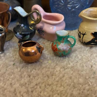 LOT 106B: Collection of Mini Pitchers - Glass, Cooper & More