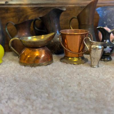 LOT 106B: Collection of Mini Pitchers - Glass, Cooper & More