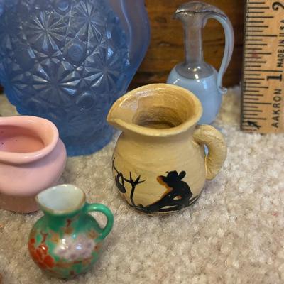 LOT 106B: Collection of Mini Pitchers - Glass, Cooper & More