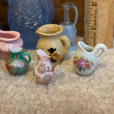 LOT 106B: Collection of Mini Pitchers - Glass, Cooper & More