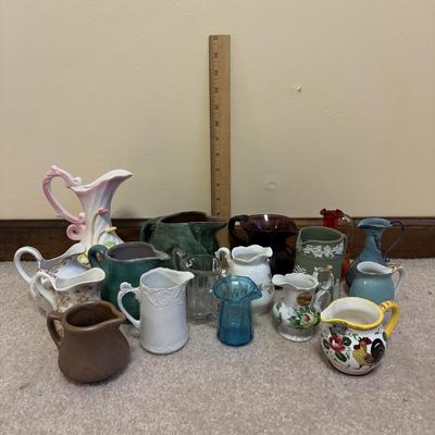 LOT 108B: Cream Pitcher Collection - Wedgwood, Stangl, Royal Crownford & More